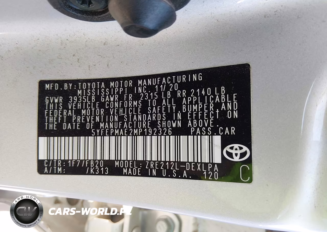 2021 Toyota Corolla Le VIN:5YFEPMAE2MP192326 - 9