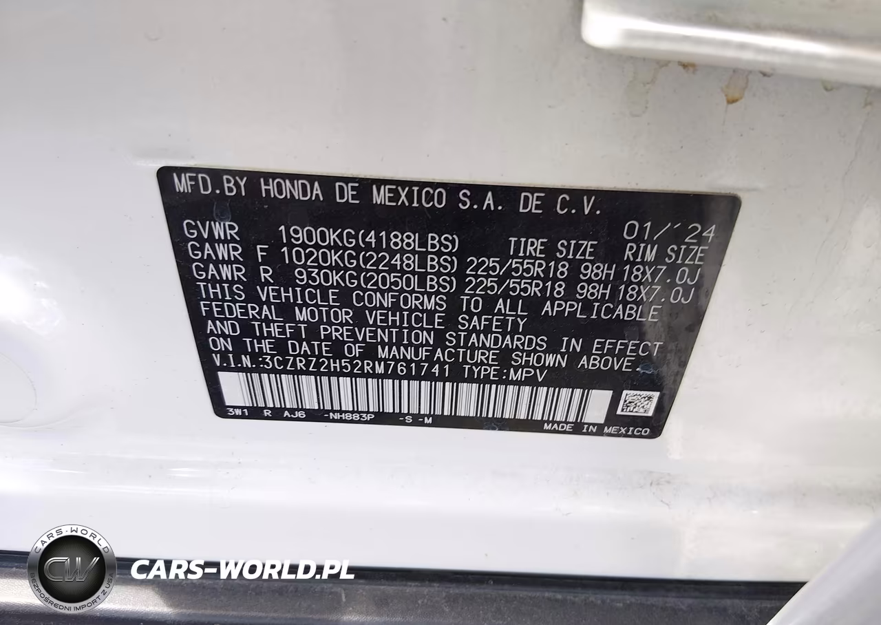 2024 Honda Hr-V Awd Sport-Awd Sport W-O Bsi VIN:3CZRZ2H52RM761741 - 9