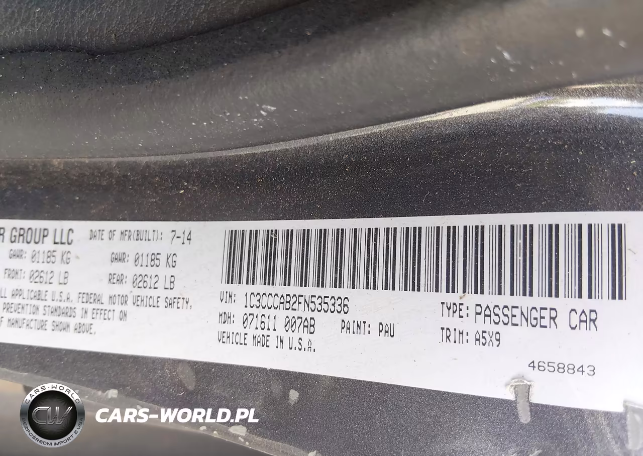 2015 Chrysler 200 Limited VIN:1C3CCCAB2FN535336 - 9