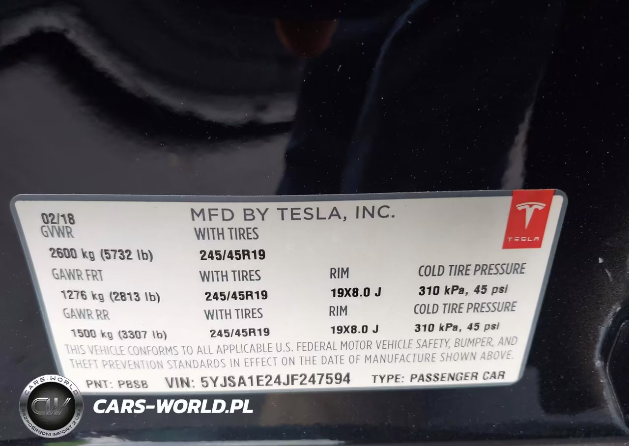 2018 Tesla Model S 100D-75D-P100D VIN:5YJSA1E24JF247594 - 9