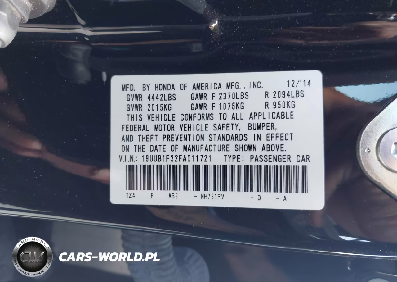 2015 Acura Tlx VIN:19UUB1F32FA011721 - 9
