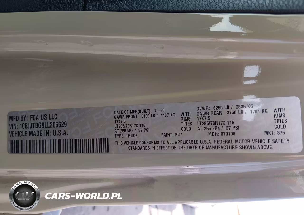 2020 Jeep Gladiator Rubicon 4X4 VIN:1C6JJTBG9LL205629 - 9