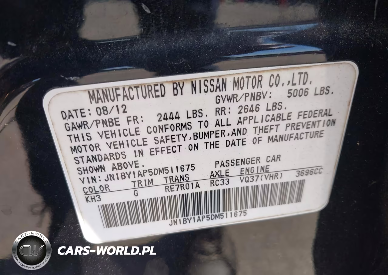 2013 Infiniti M37 VIN:JN1BY1AP5DM511675 - 9