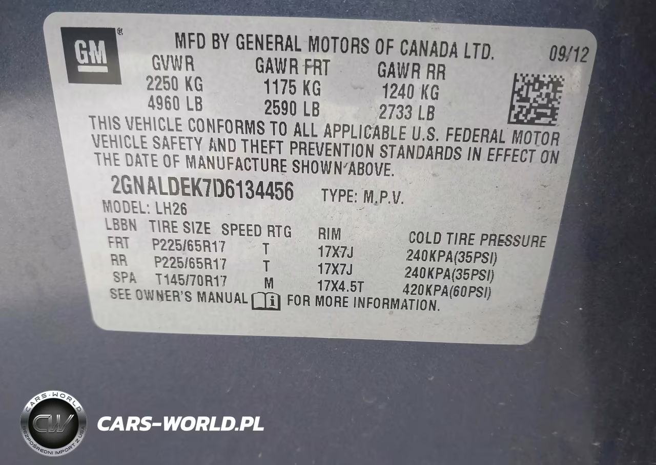 2013 Chevrolet Equinox 1Lt VIN:2GNALDEK7D6134456 - 9