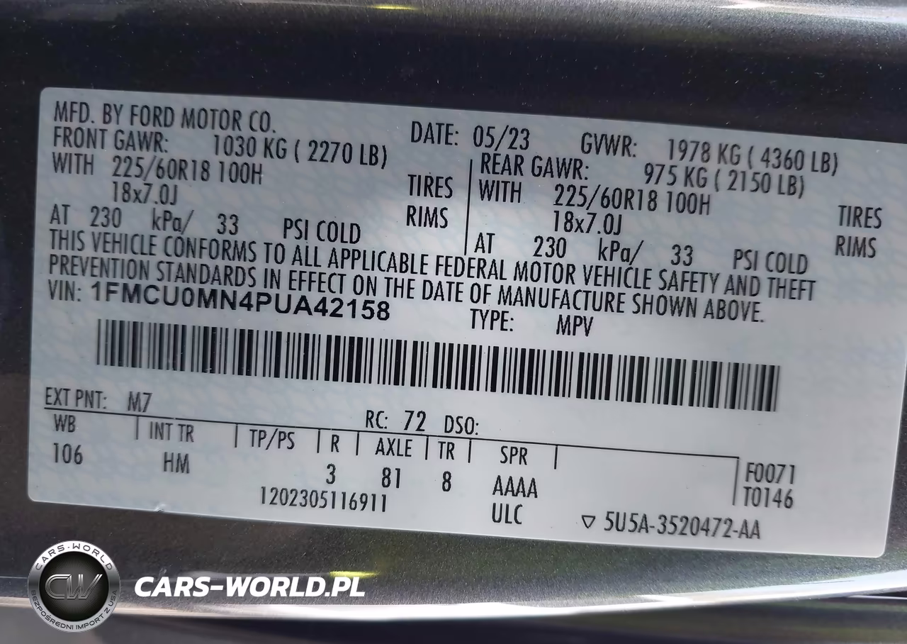 2023 Ford Escape St-Line VIN:1FMCU0MN4PUA42158 - 9