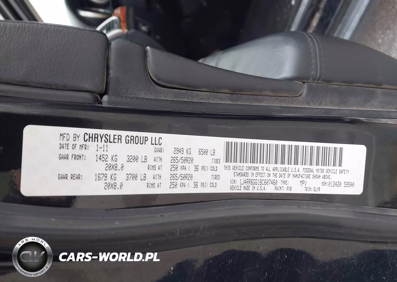 2011 Jeep Grand Cherokee Overland VIN:1J4RR6GG1BC607460 - 9
