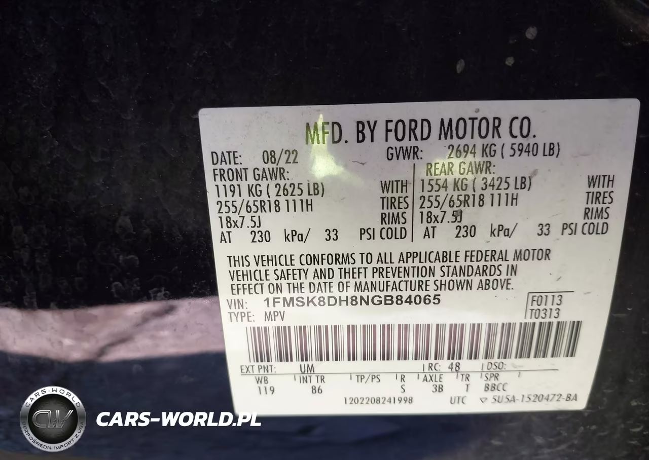 2022 Ford Explorer Xlt VIN:1FMSK8DH8NGB84065 - 9