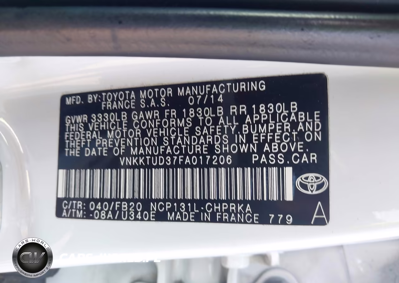 2015 Toyota Yaris Le VIN:VNKKTUD37FA017206 - 9