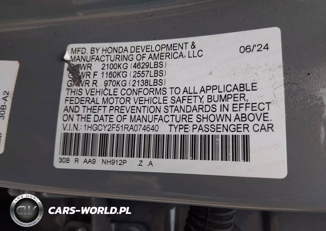 2024 Honda Accord Hybrid Sport VIN:1HGCY2F51RA074640 - 9