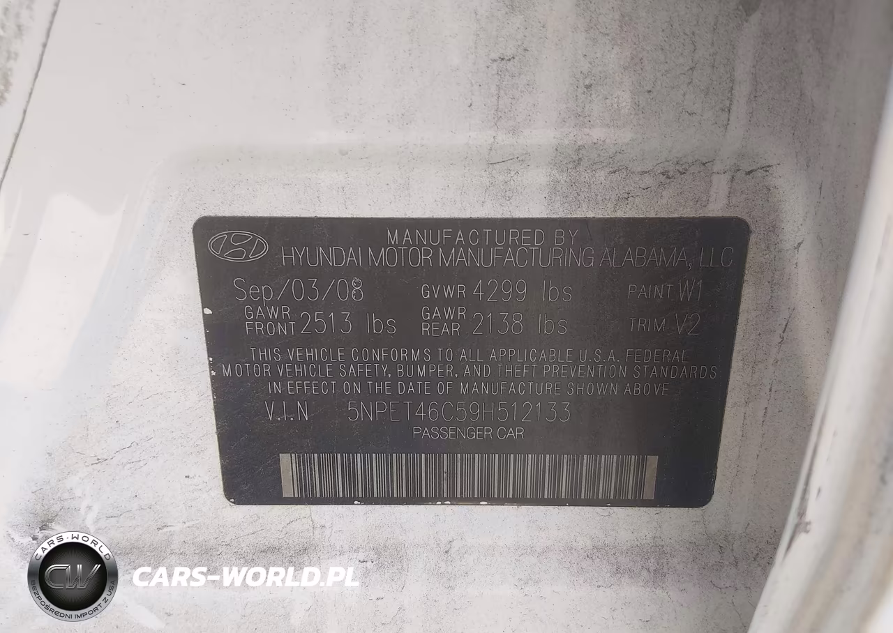 2009 Hyundai Sonata Gls VIN:5NPET46C59H512133 - 9
