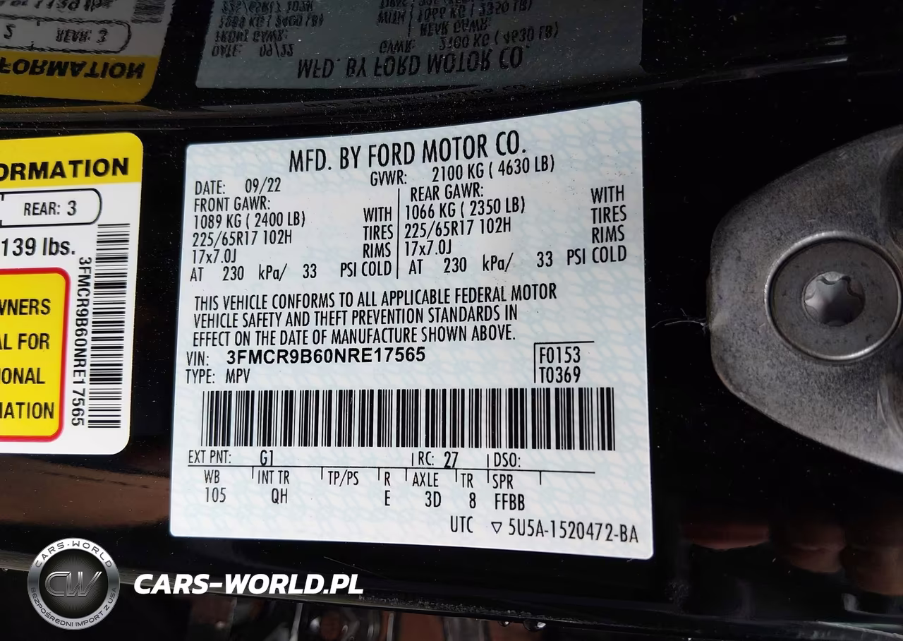 2022 Ford Bronco Sport Big Bend VIN:3FMCR9B60NRE17565 - 9
