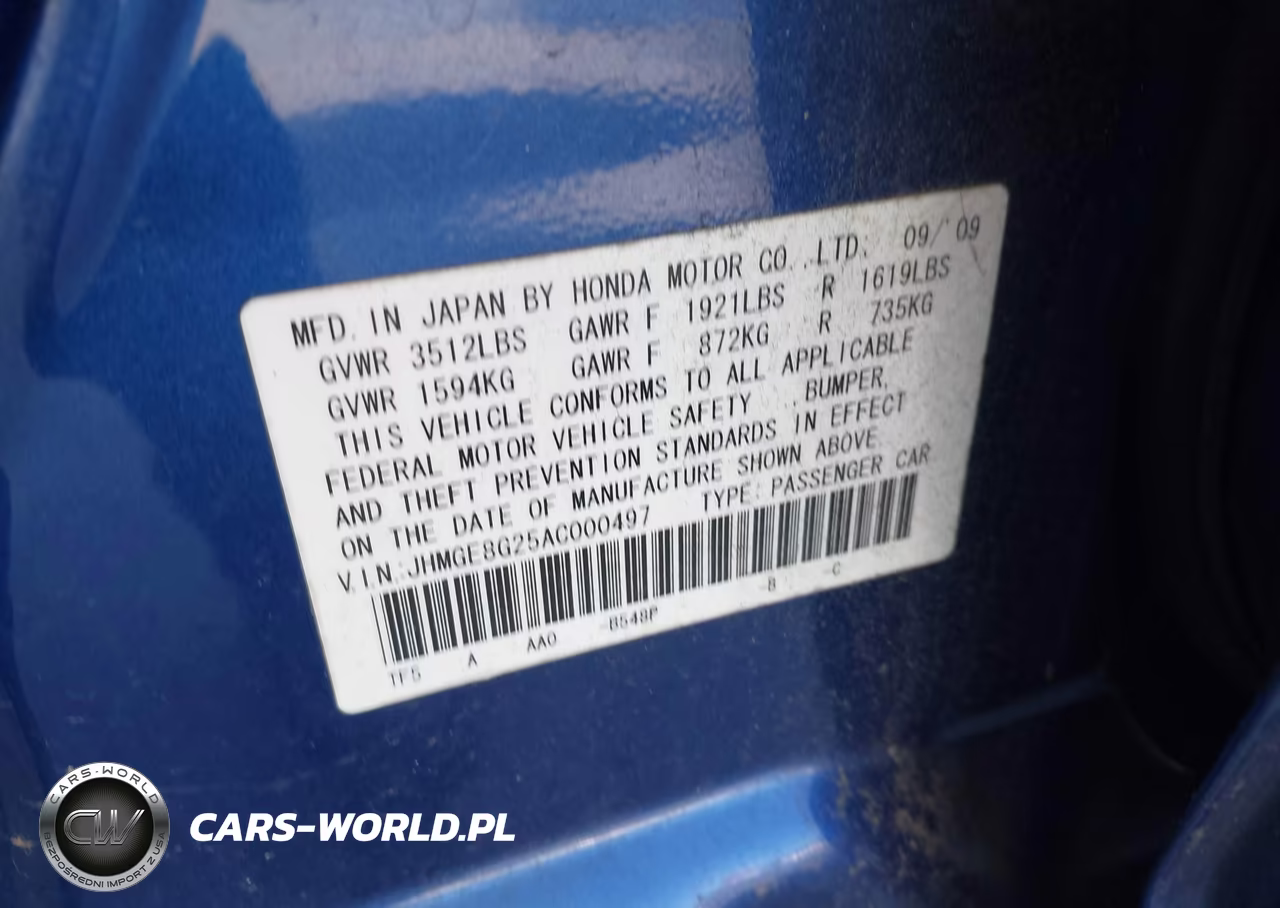 2010 Honda Fit VIN:JHMGE8G25AC000497 - 9
