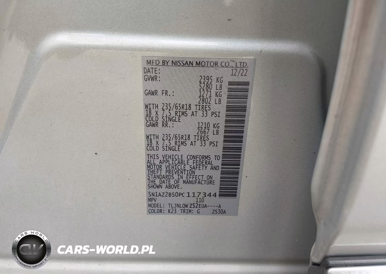 2023 Nissan Murano Sv Intelligent Awd VIN:5N1AZ2BS0PC117344 - 9