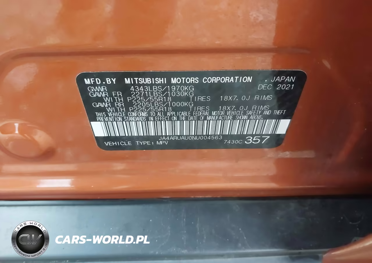 2022 Mitsubishi Outlander Sport 2.0 Es Awc VIN:JA4ARUAU0NU004563 - 9