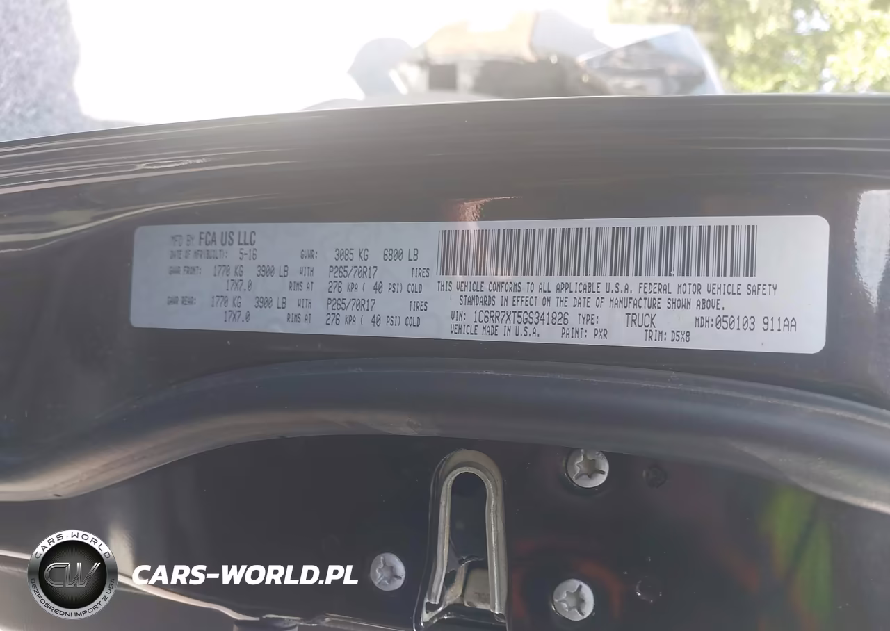 2016 Ram 1500 Ssv VIN:1C6RR7XT5GS341826 - 9