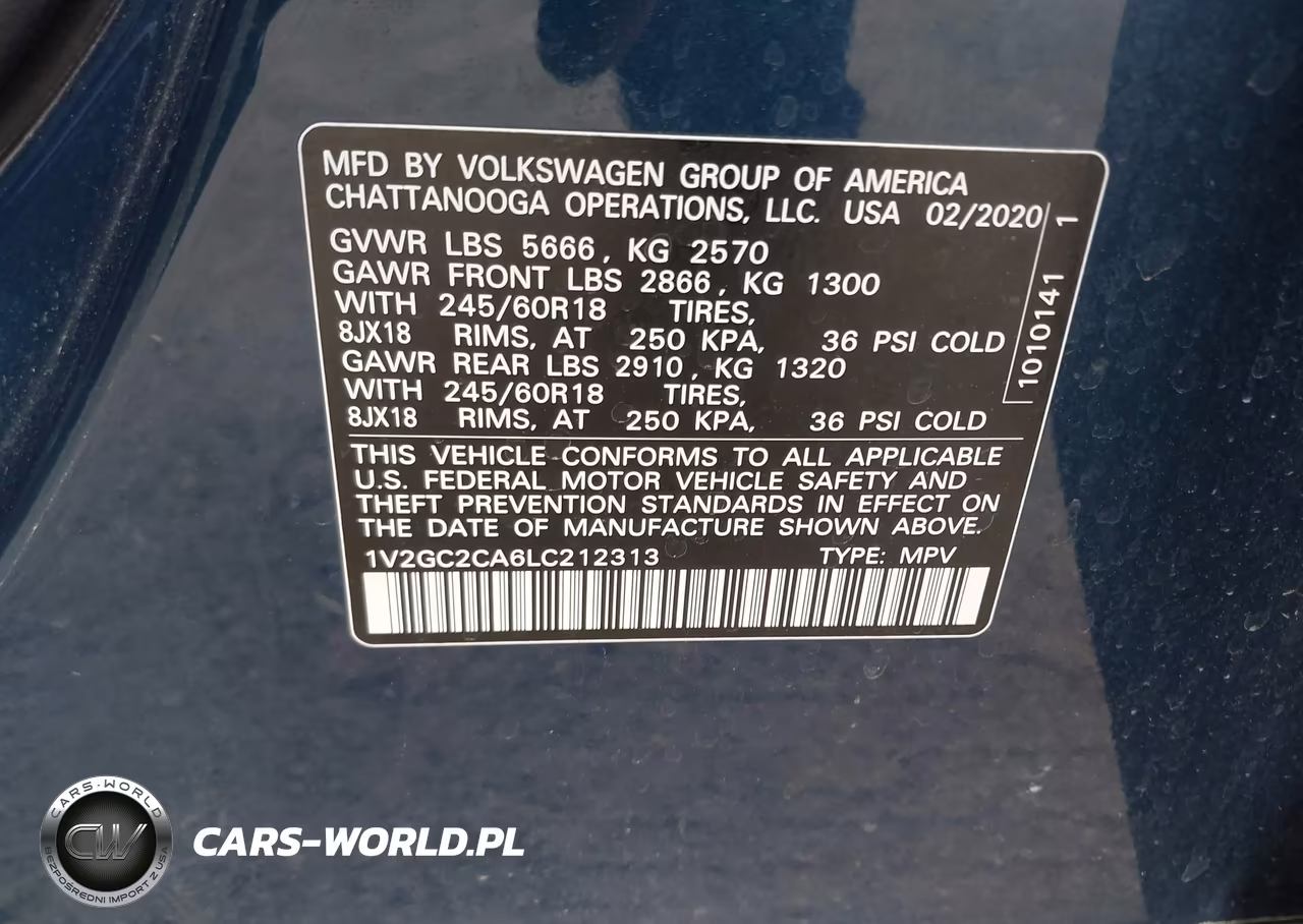 2020 Volkswagen Atlas Cross Sport 2.0T S VIN:1V2GC2CA6LC212313 - 9