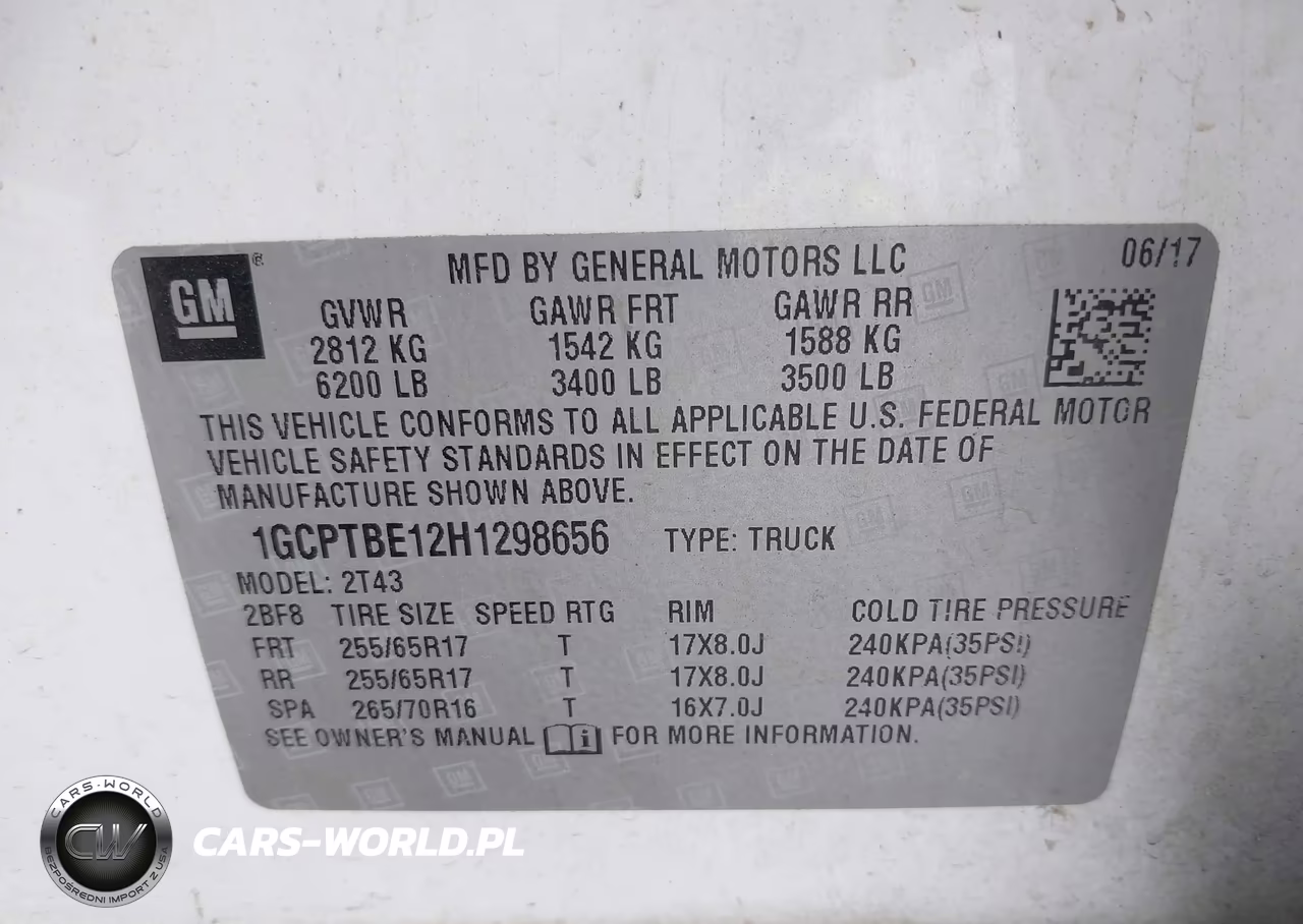 2017 Chevrolet Colorado Wt VIN:1GCPTBE12H1298656 - 9