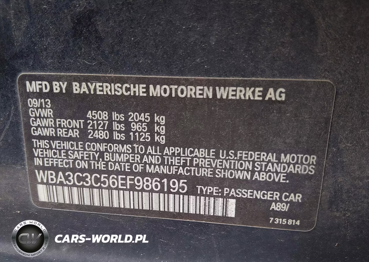 2014 BMW 320I xDrive VIN:WBA3C3C56EF986195 - 9