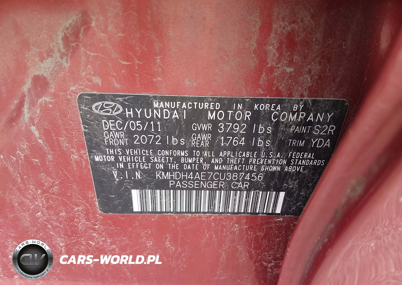 2012 Hyundai Elantra Gls (Ulsan Plant) VIN:KMHDH4AE7CU387456 - 9