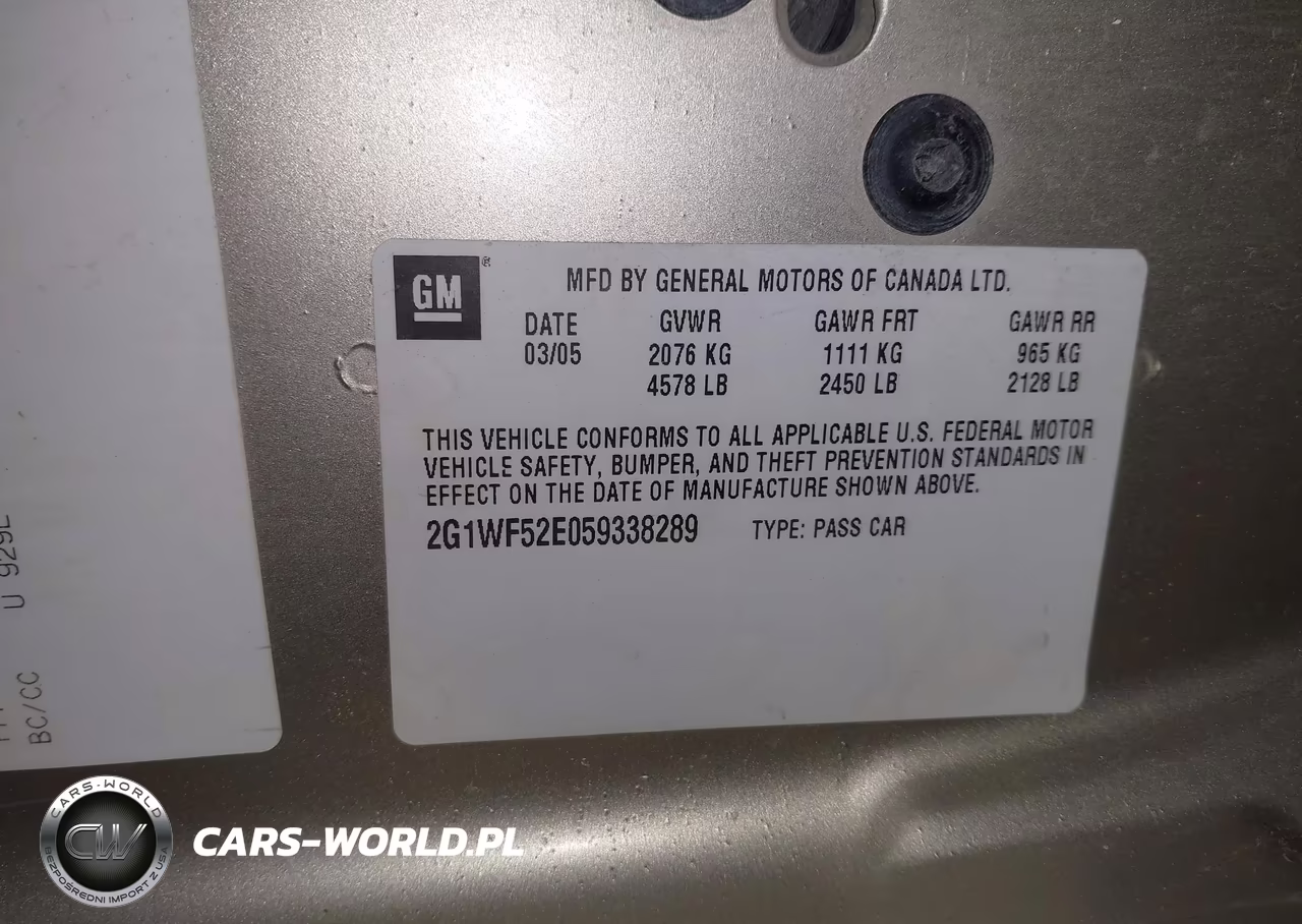 2005 Chevrolet Impala VIN:2G1WF52E059338289 - 9