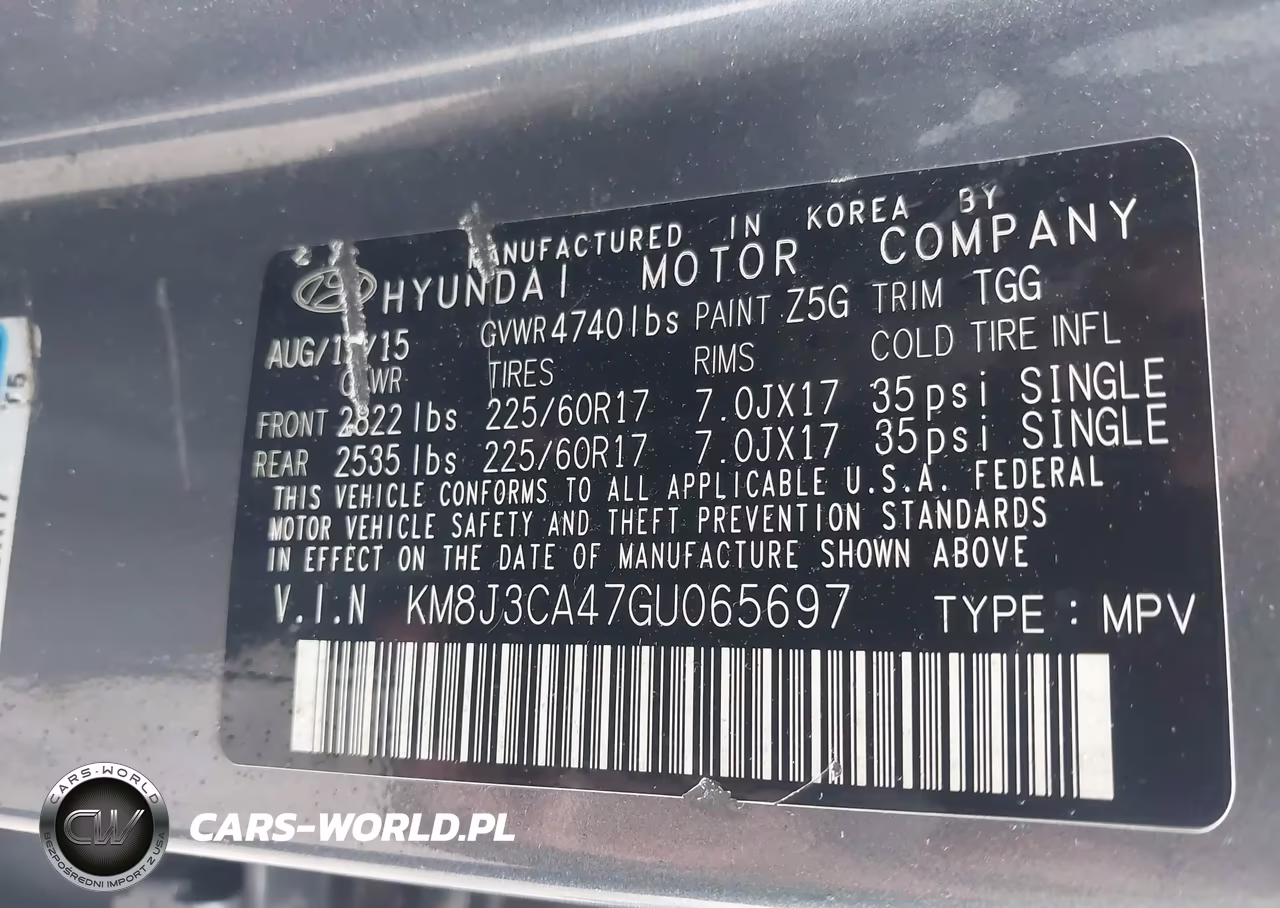 2016 Hyundai Tucson Se VIN:KM8J3CA47GU065697 - 9