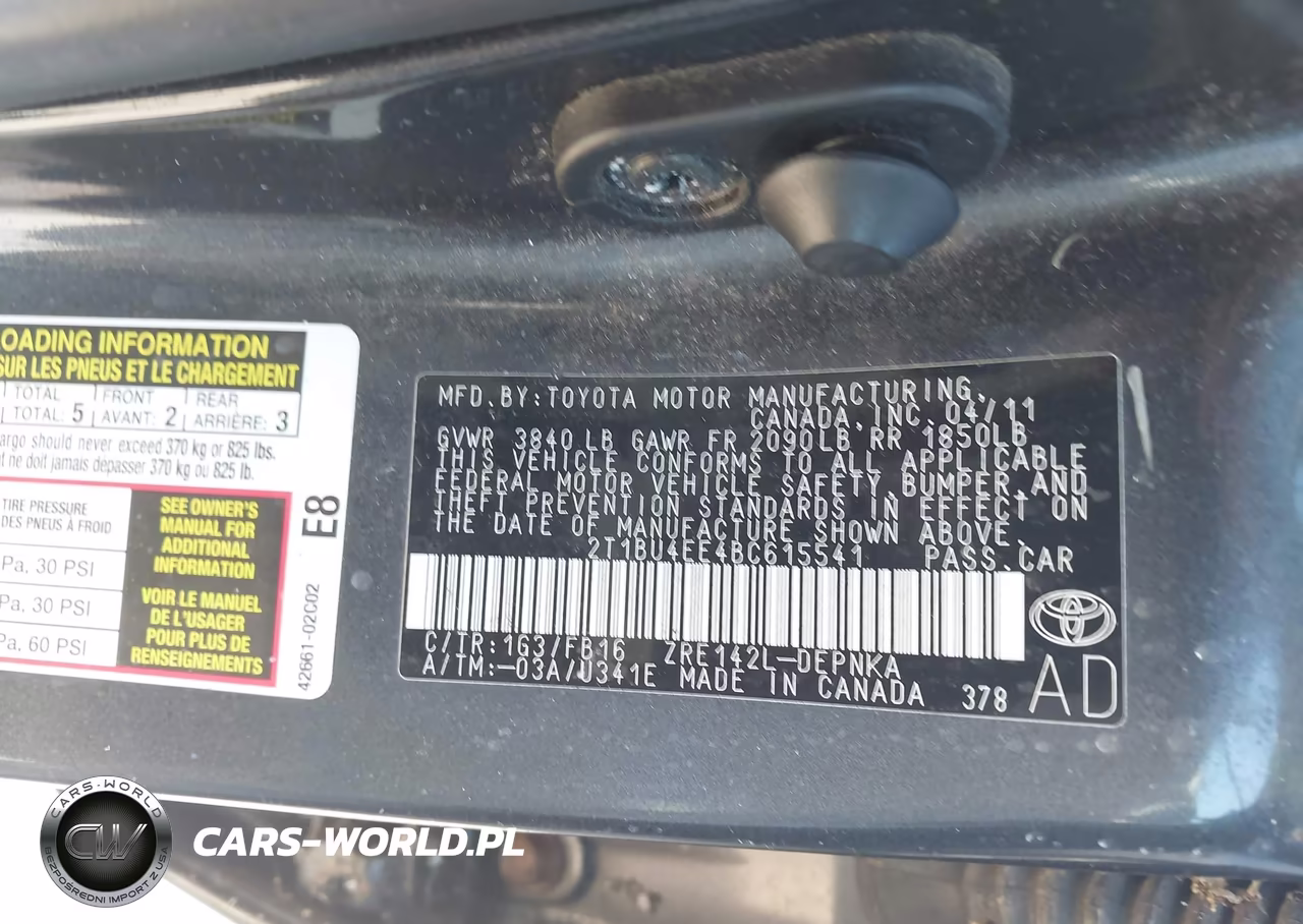 2011 Toyota Corolla S-Le VIN:2T1BU4EE4BC615541 - 9