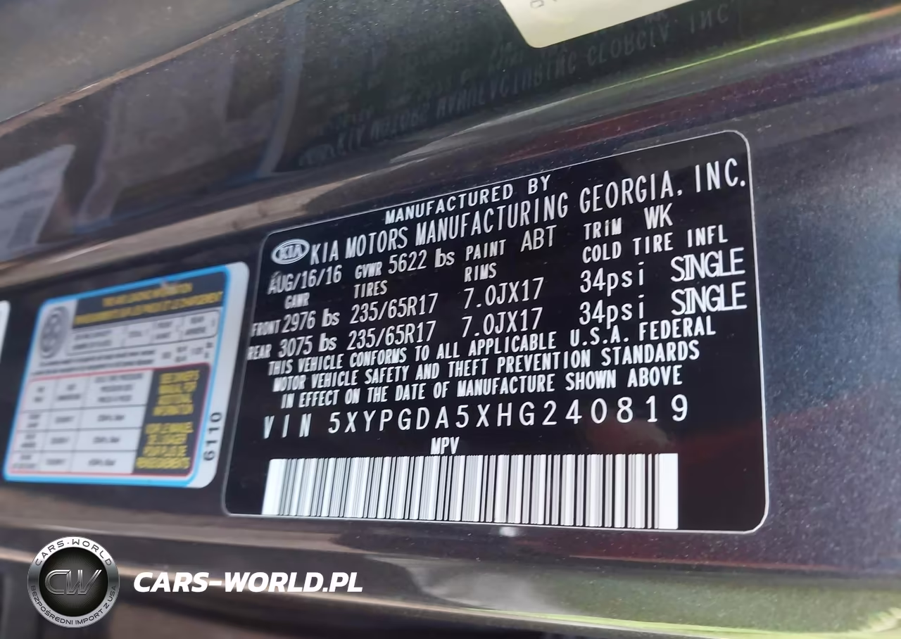 2017 Kia Sorento 3.3L Lx VIN:5XYPGDA5XHG240819 - 9