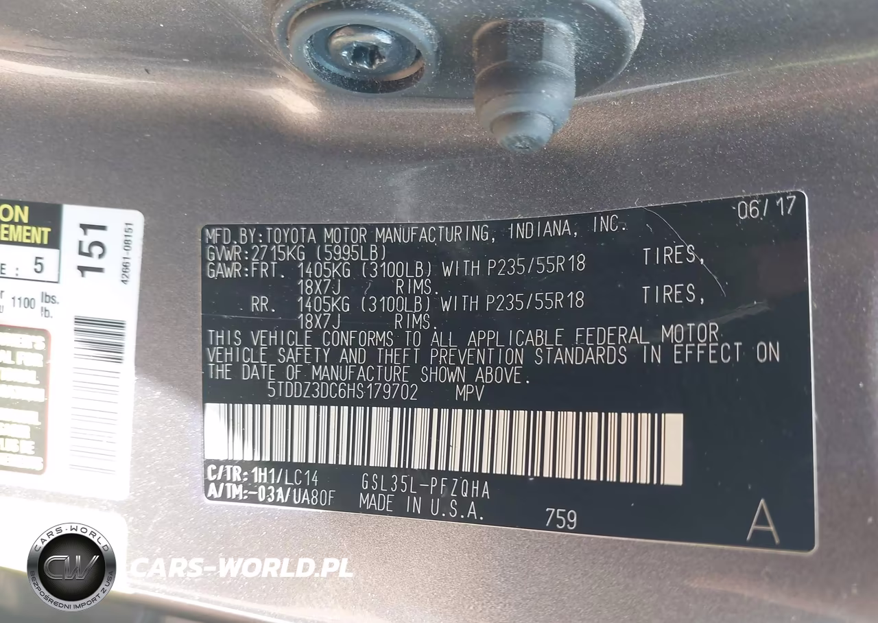2017 Toyota Sienna Xle 7 Passenger VIN:5TDDZ3DC6HS179702 - 9