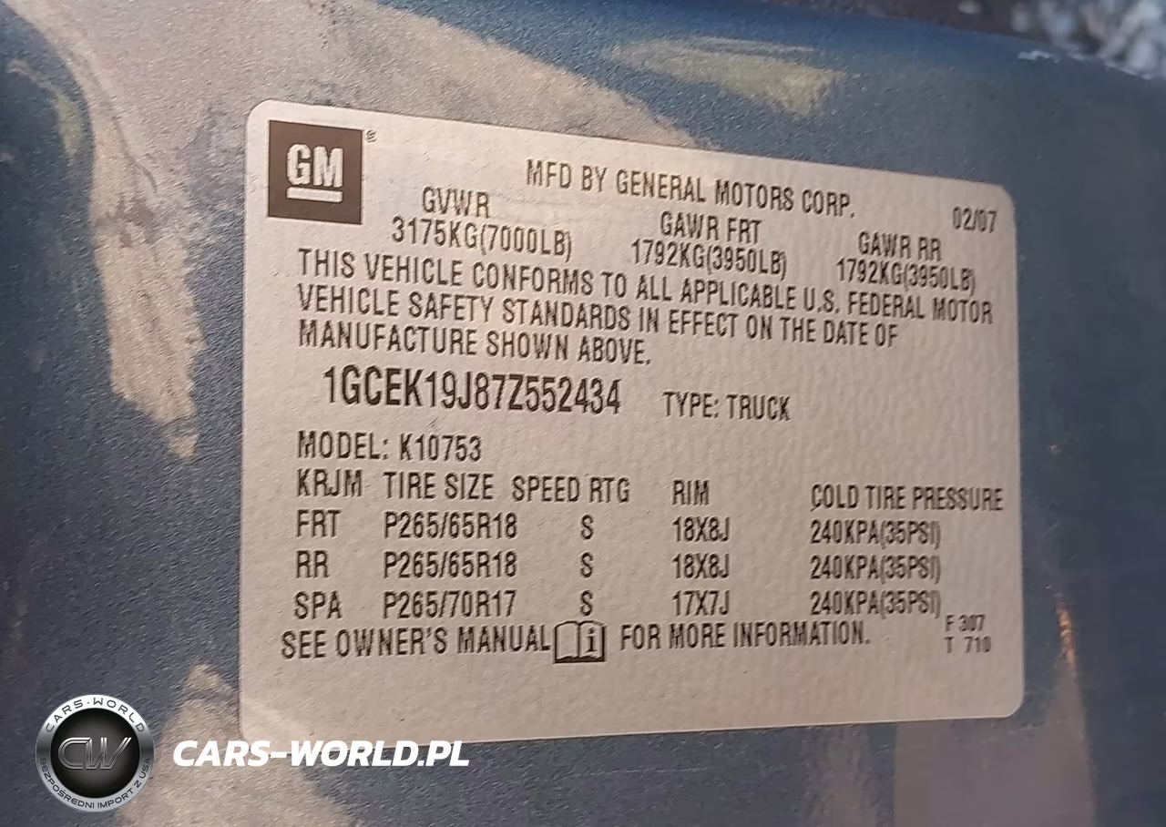 2007 Chevrolet Silverado 1500 Ltz VIN:1GCEK19J87Z552434 - 9