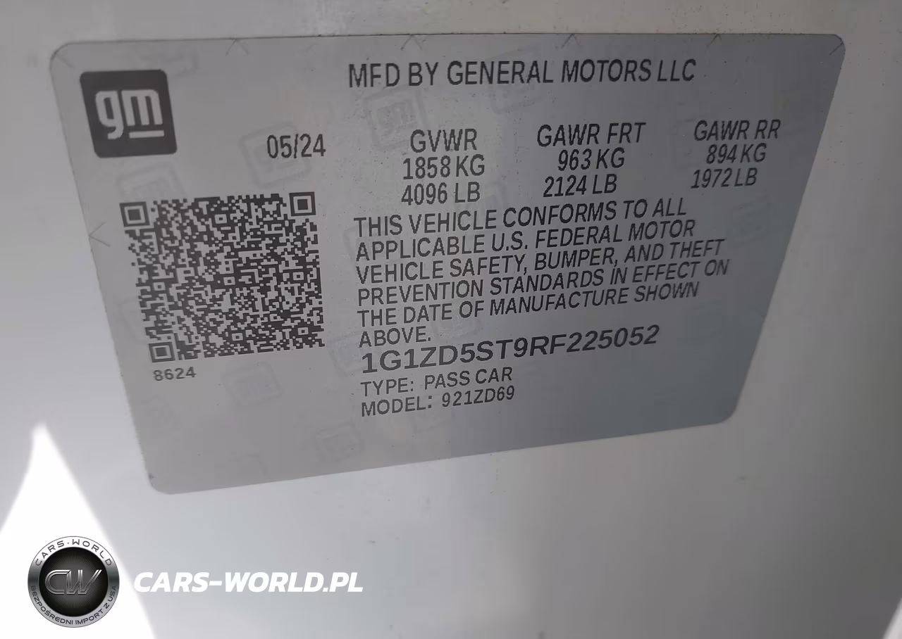 2024 Chevrolet Malibu Fwd 1Lt VIN:1G1ZD5ST9RF225052 - 9