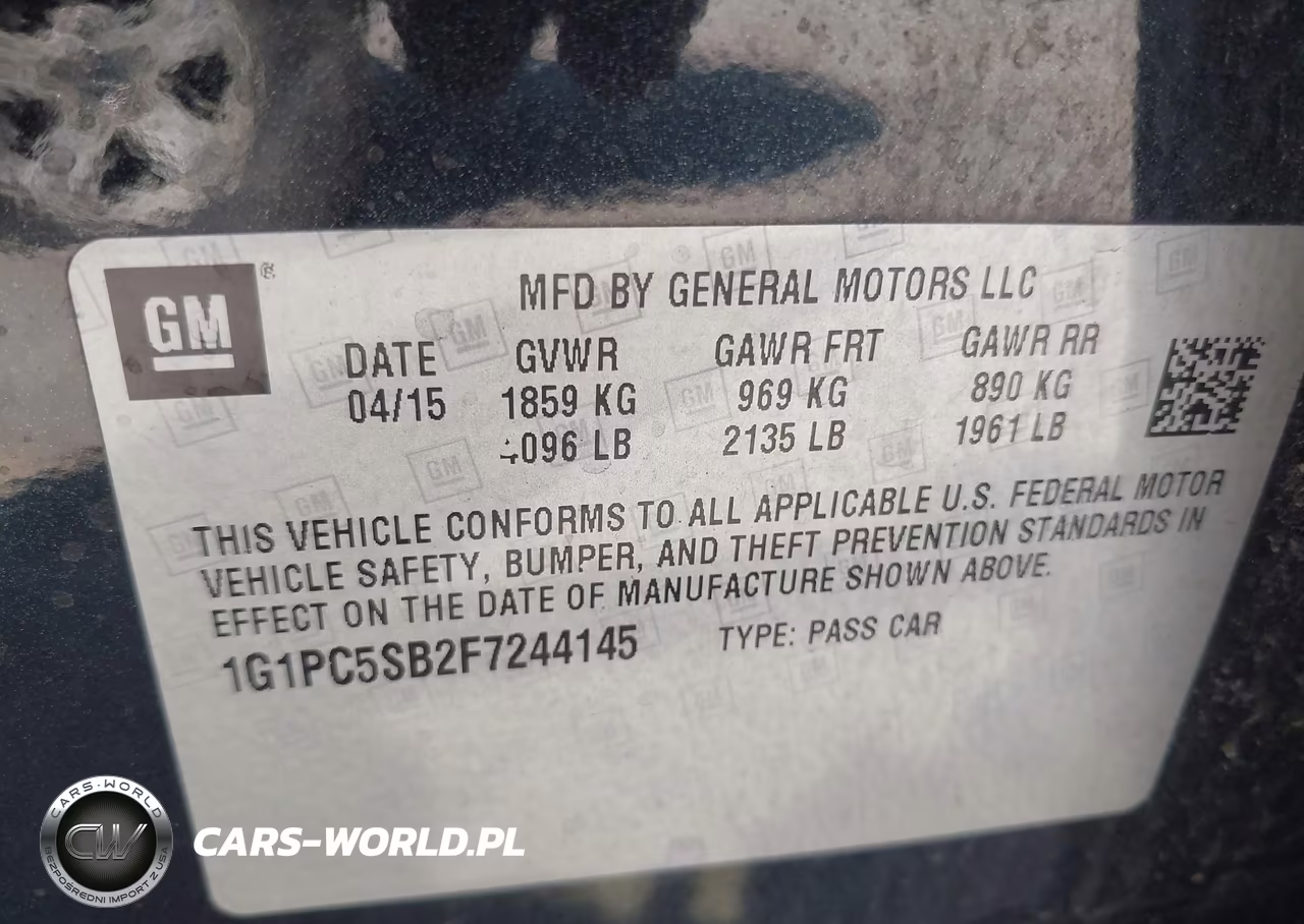 2015 Chevrolet Cruze 1Lt Auto VIN:1G1PC5SB2F7244145 - 9
