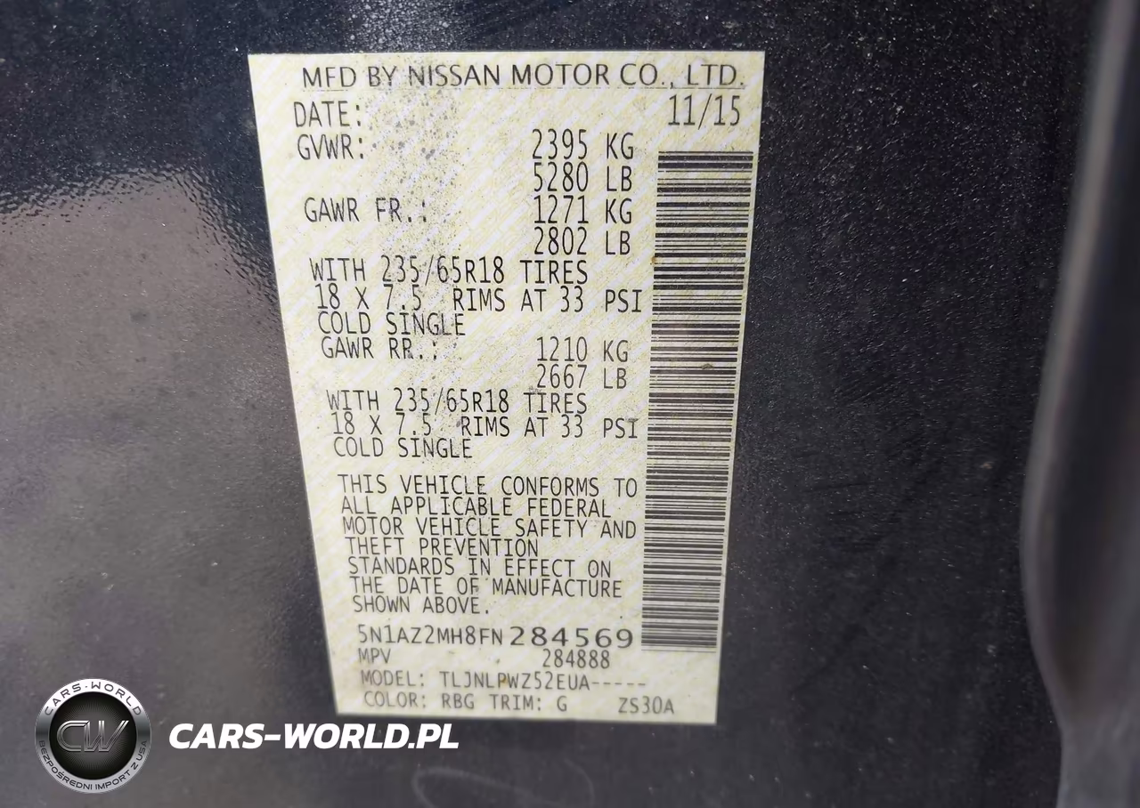2015 Nissan Murano S VIN:5N1AZ2MH8FN284569 - 9
