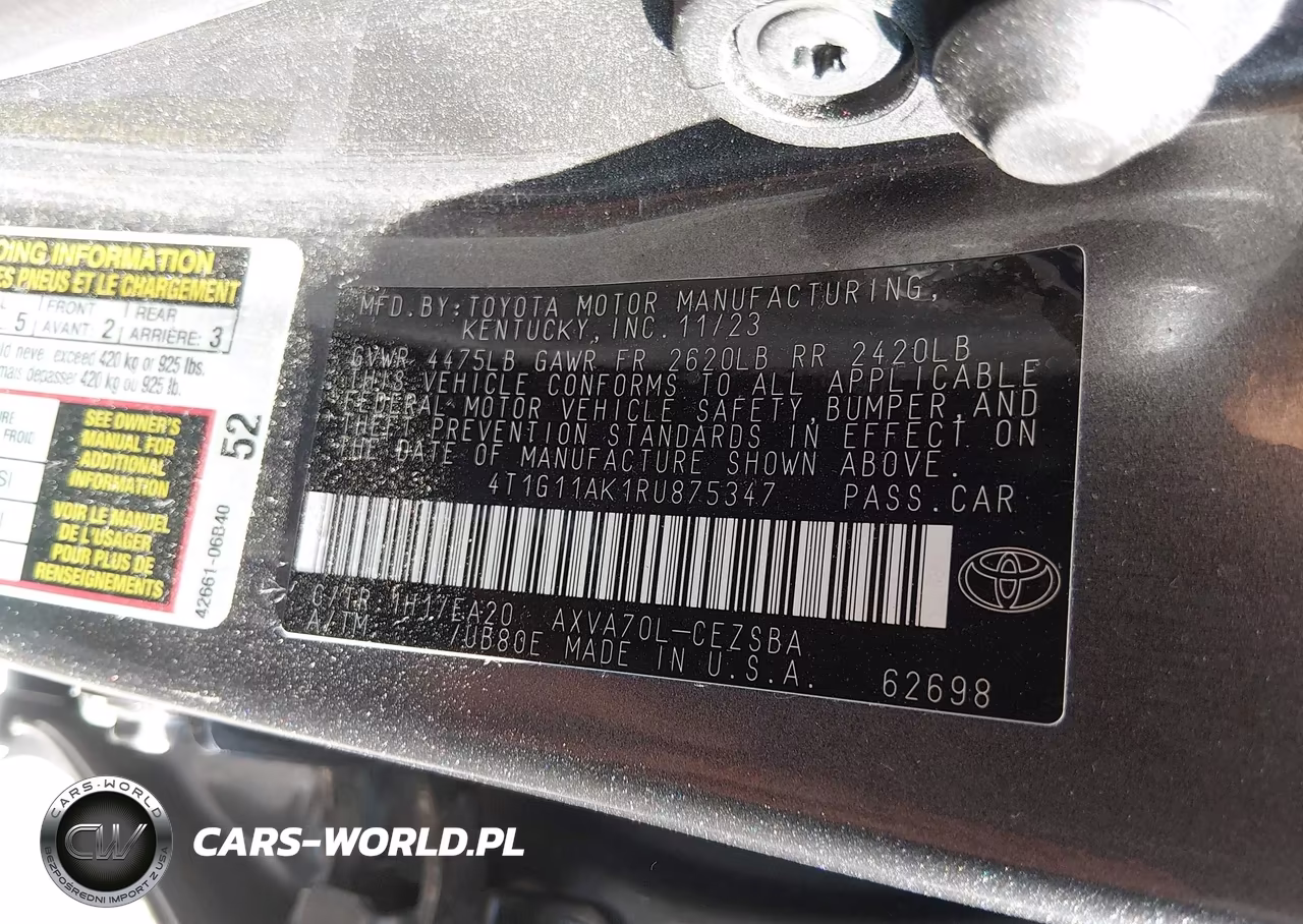2024 Toyota Camry Se VIN:4T1G11AK1RU875347 - 9