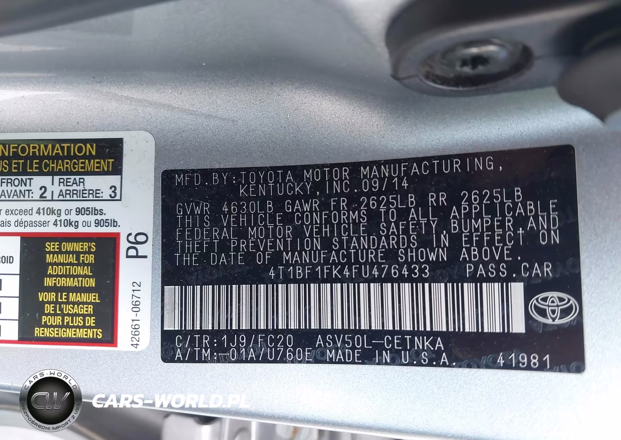 2015 Toyota Camry Le VIN:4T1BF1FK4FU476433 - 9