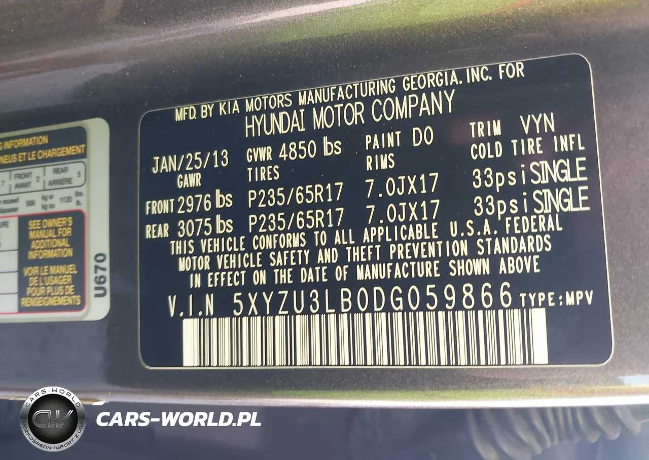 2013 Hyundai Santa Fe Sport VIN:5XYZU3LB0DG059866 - 9