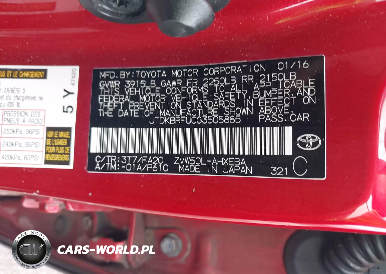 2016 Toyota Prius Two VIN:JTDKBRFU0G3505885 - 9
