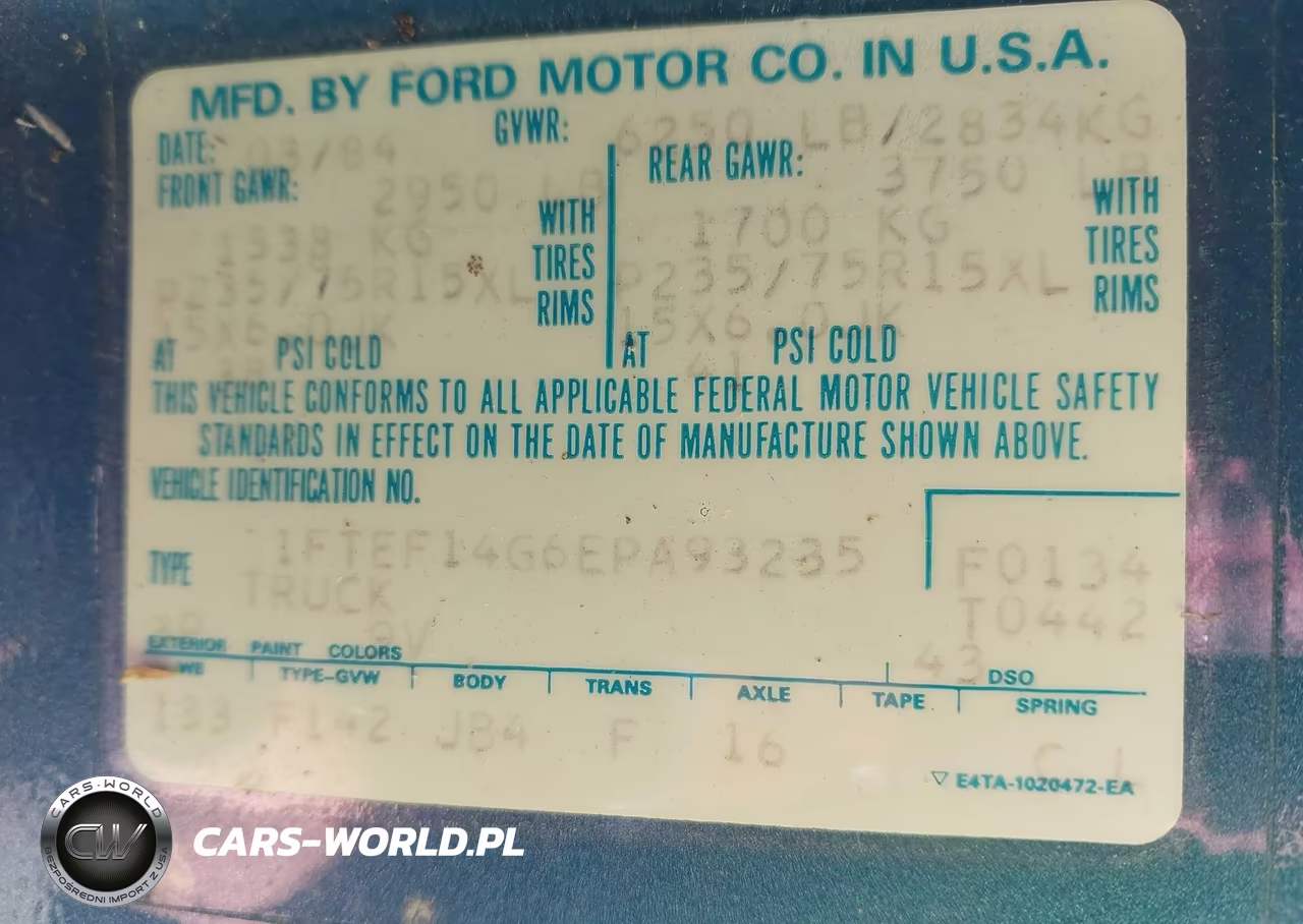 1984 Ford F150 VIN:1FTEF14G6EPA93235 - 9