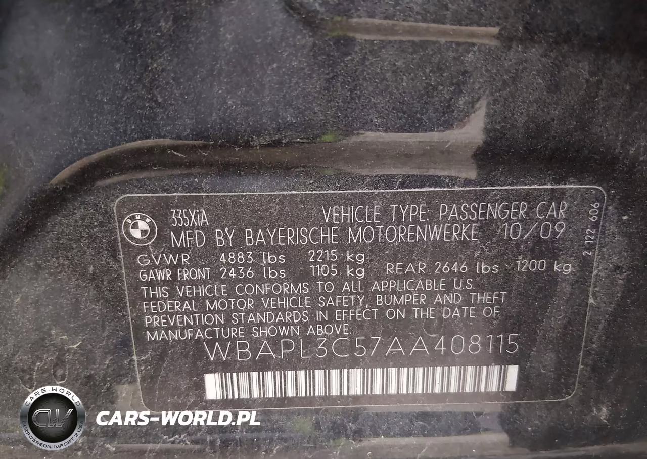 2010 BMW 335I xDrive VIN:WBAPL3C57AA408115 - 9