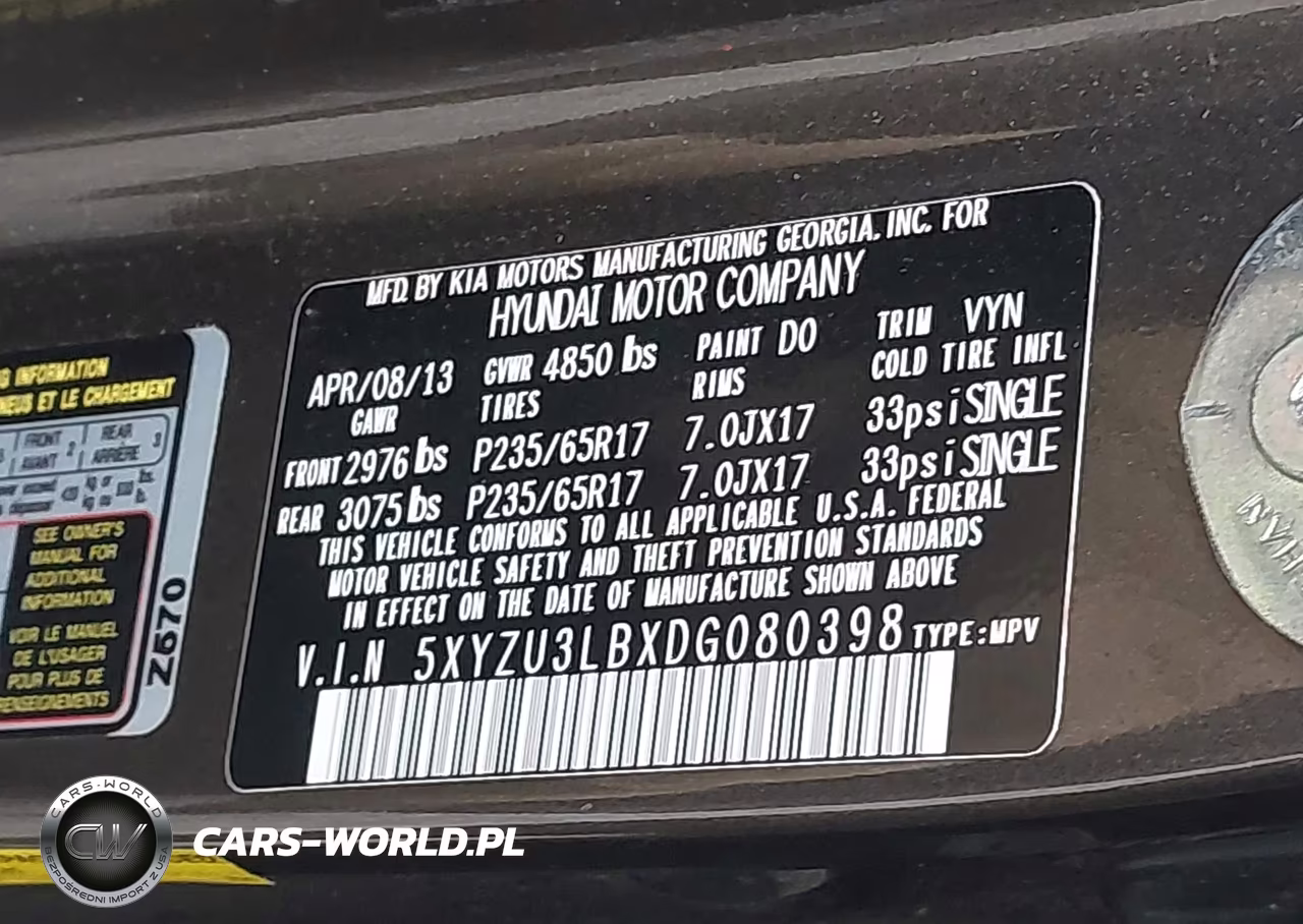 2013 Hyundai Santa Fe Sport VIN:5XYZU3LBXDG080398 - 9