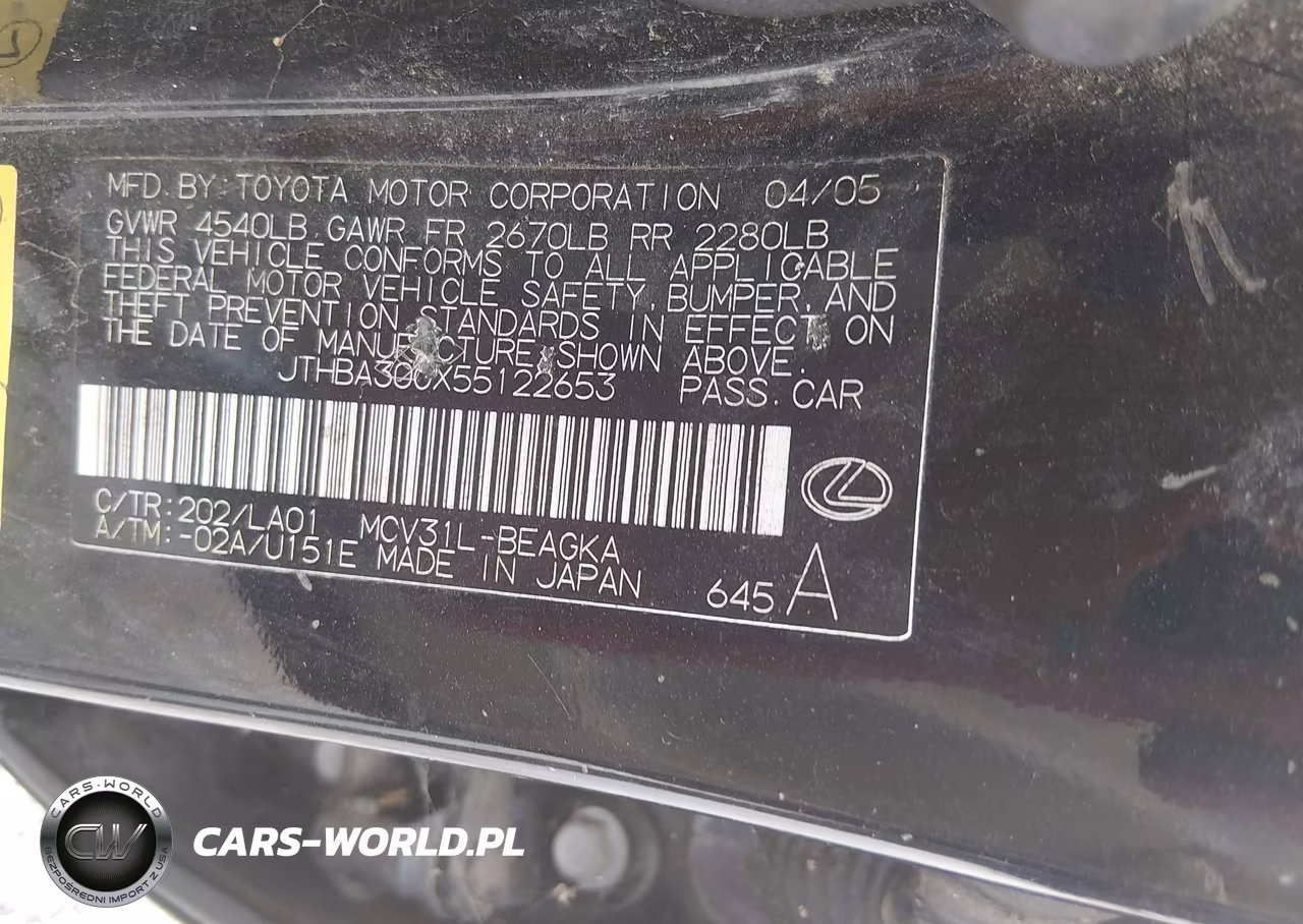 2005 Lexus Es 330 VIN:JTHBA30GX55122653 - 9