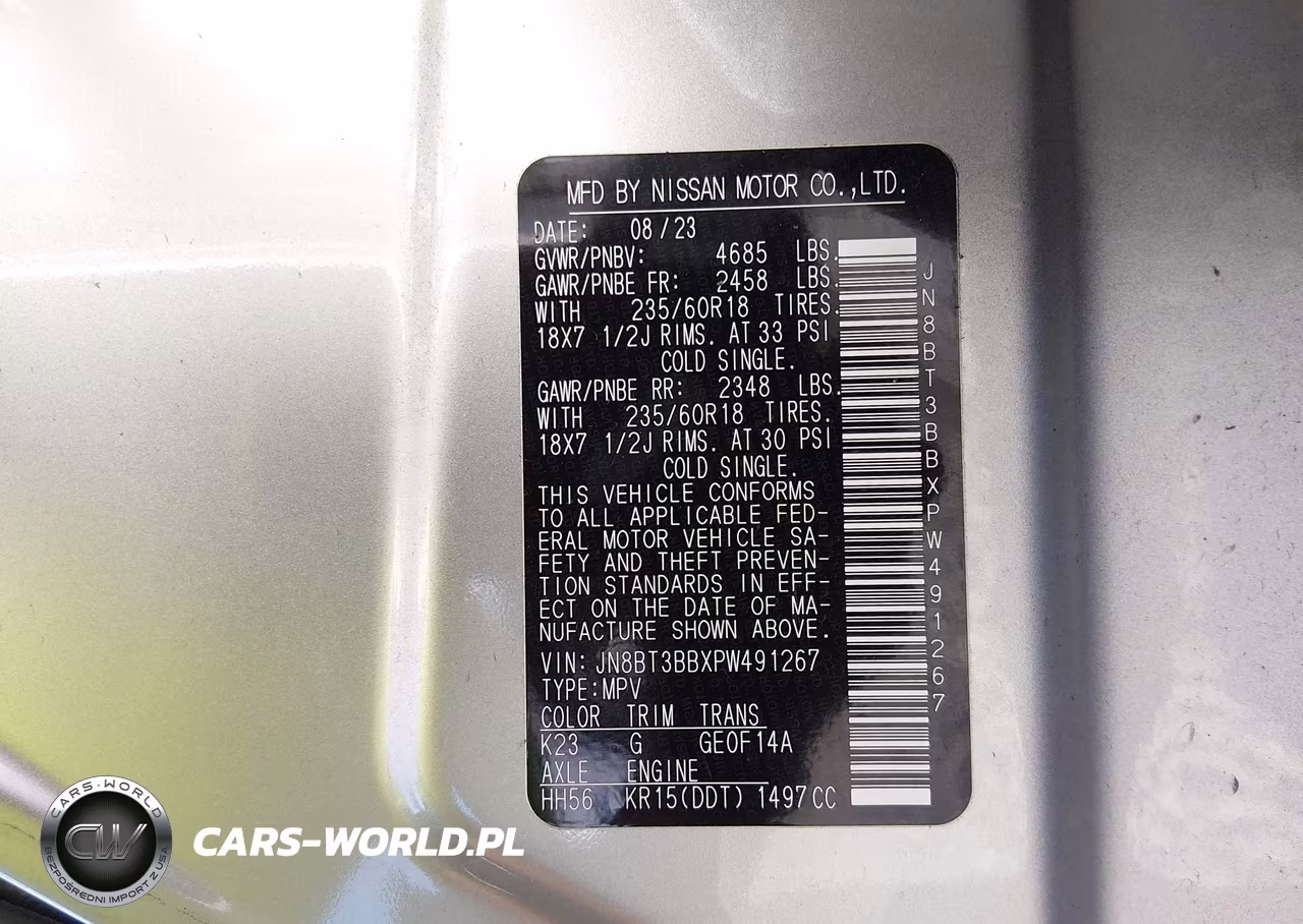 2023 Nissan Rogue Sv Intelligent Awd VIN:JN8BT3BBXPW491267 - 9