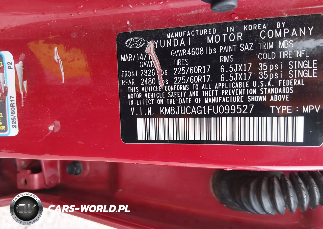 2015 Hyundai Tucson Se VIN:KM8JUCAG1FU099527 - 9