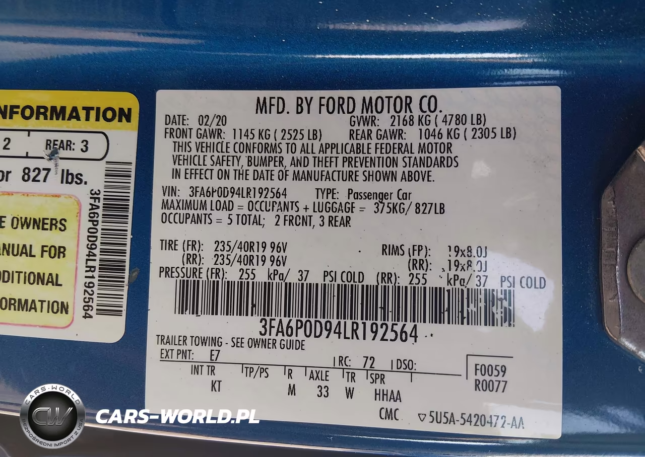 2020 Ford Fusion Titanium VIN:3FA6P0D94LR192564 - 9