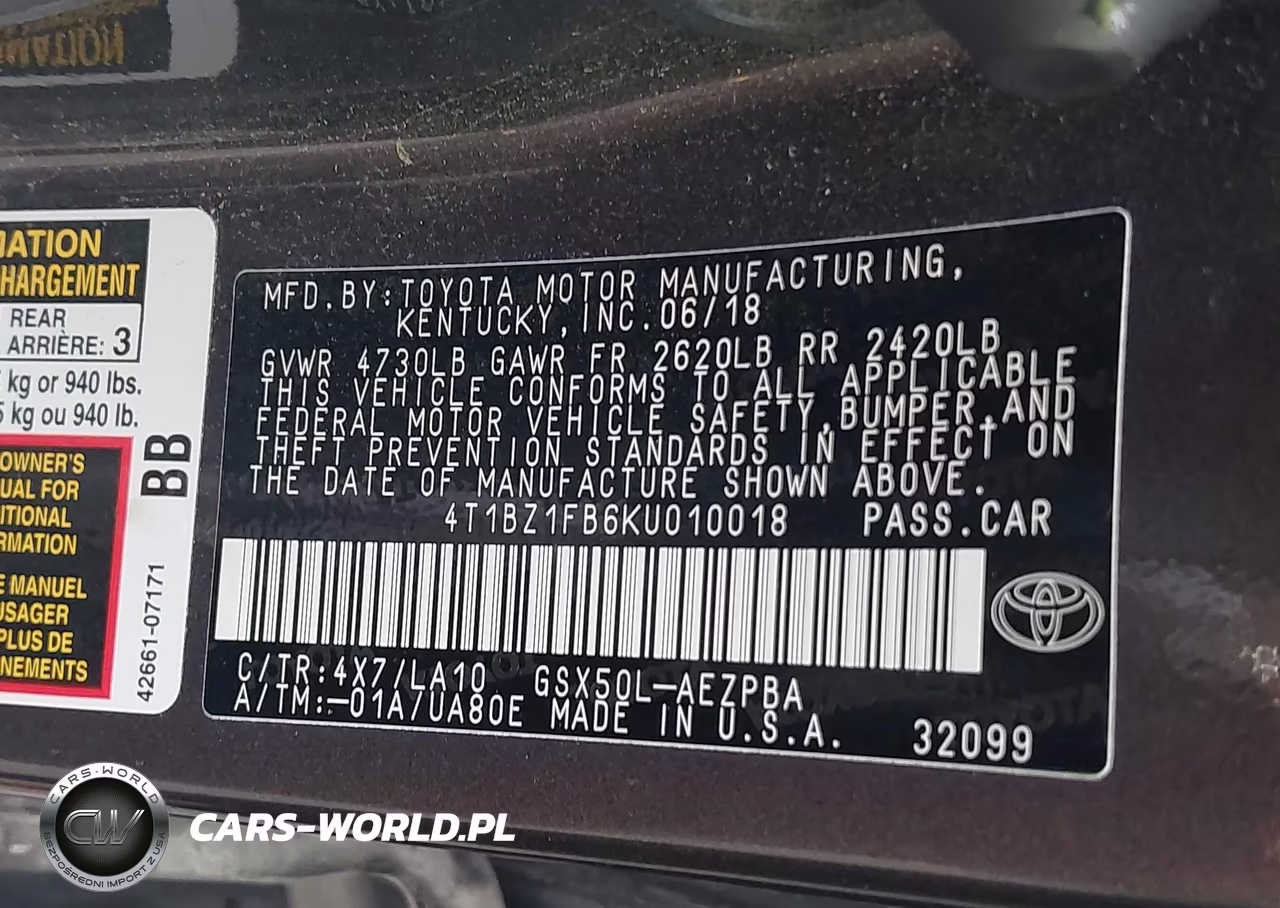 2019 Toyota Avalon Limited VIN:4T1BZ1FB6KU010018 - 9