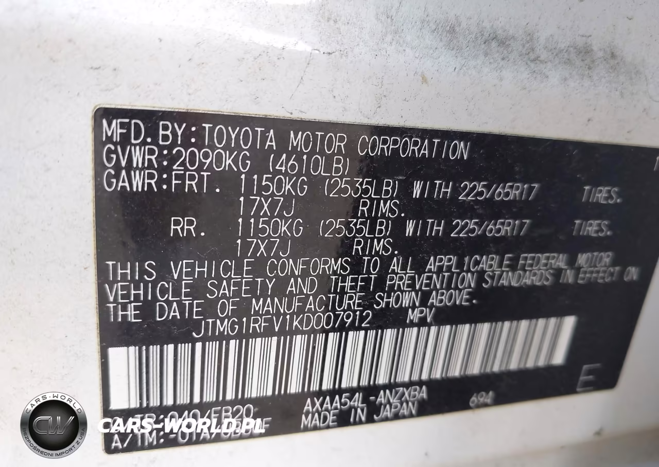 2019 Toyota Rav4 Le VIN:JTMG1RFV1KD007912 - 9