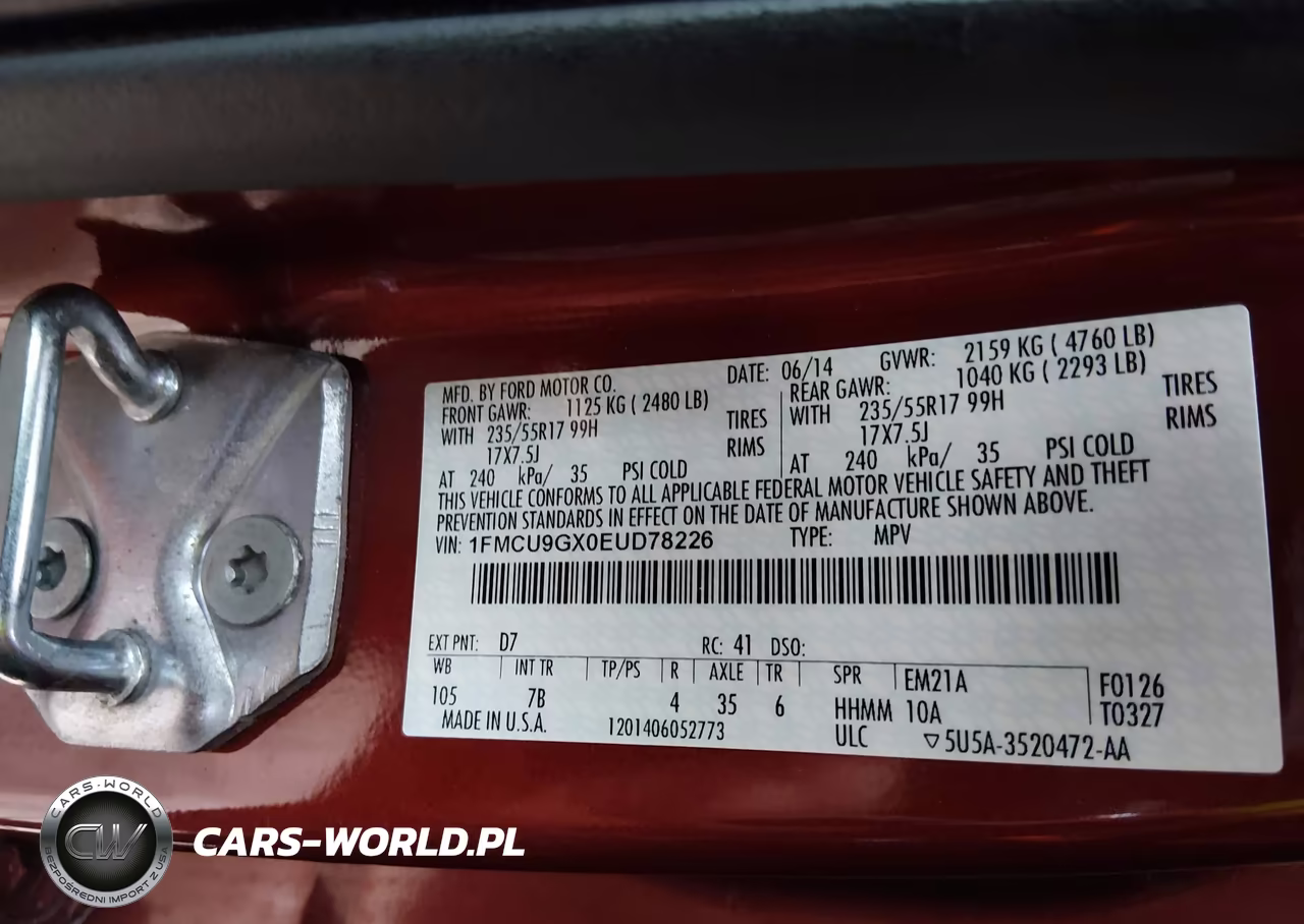 2014 Ford Escape Se VIN:1FMCU9GX0EUD78226 - 9