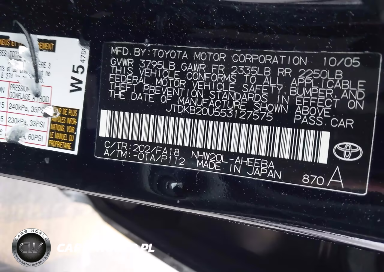 2005 Toyota Prius VIN:JTDKB20U553127575 - 9