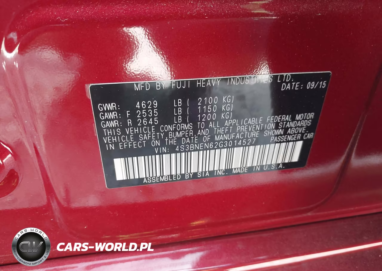 2016 Subaru Legacy 3.6R Limited VIN:4S3BNEN62G3014527 - 9
