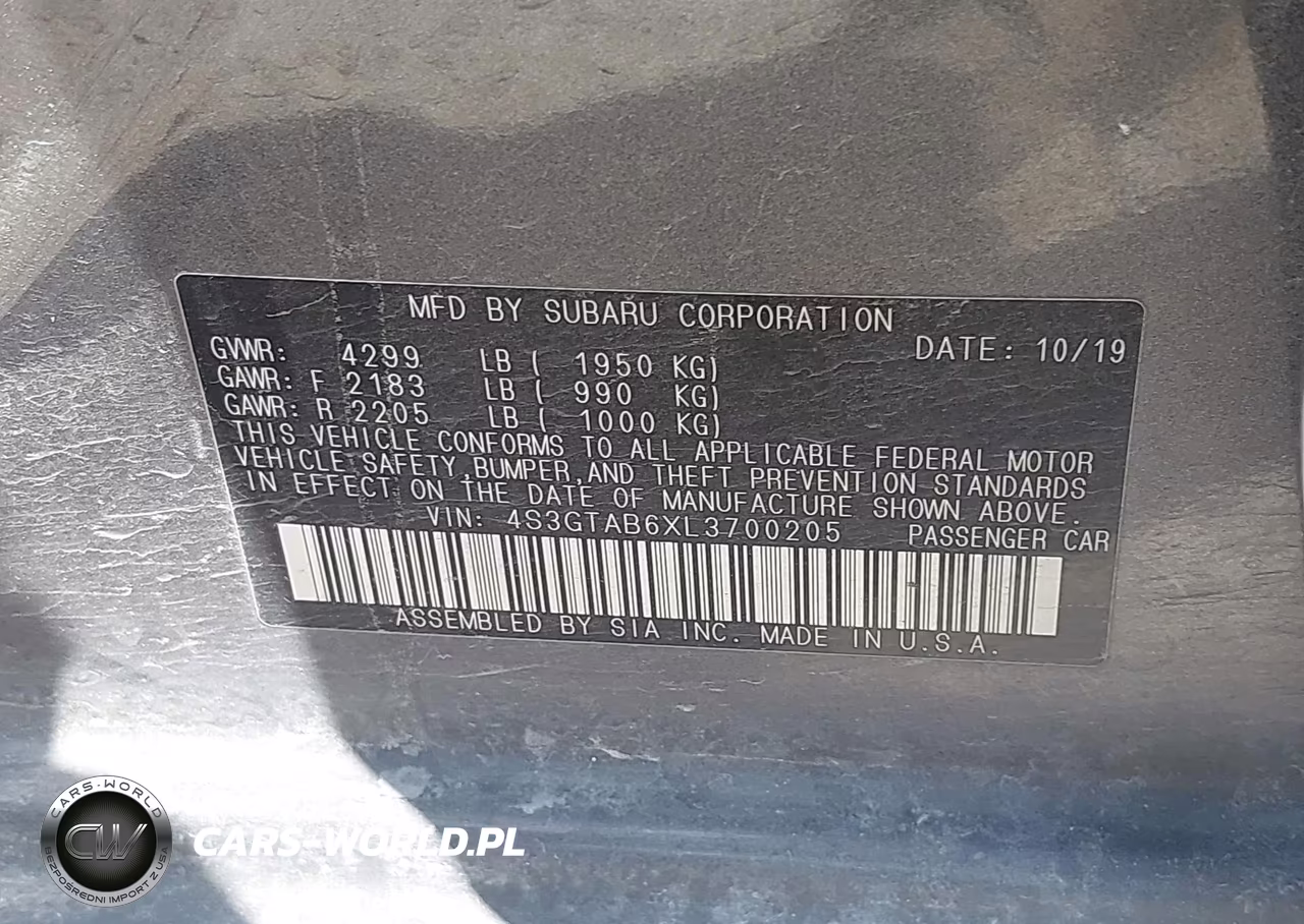 2020 Subaru Impreza 5-Door VIN:4S3GTAB6XL3700205 - 9