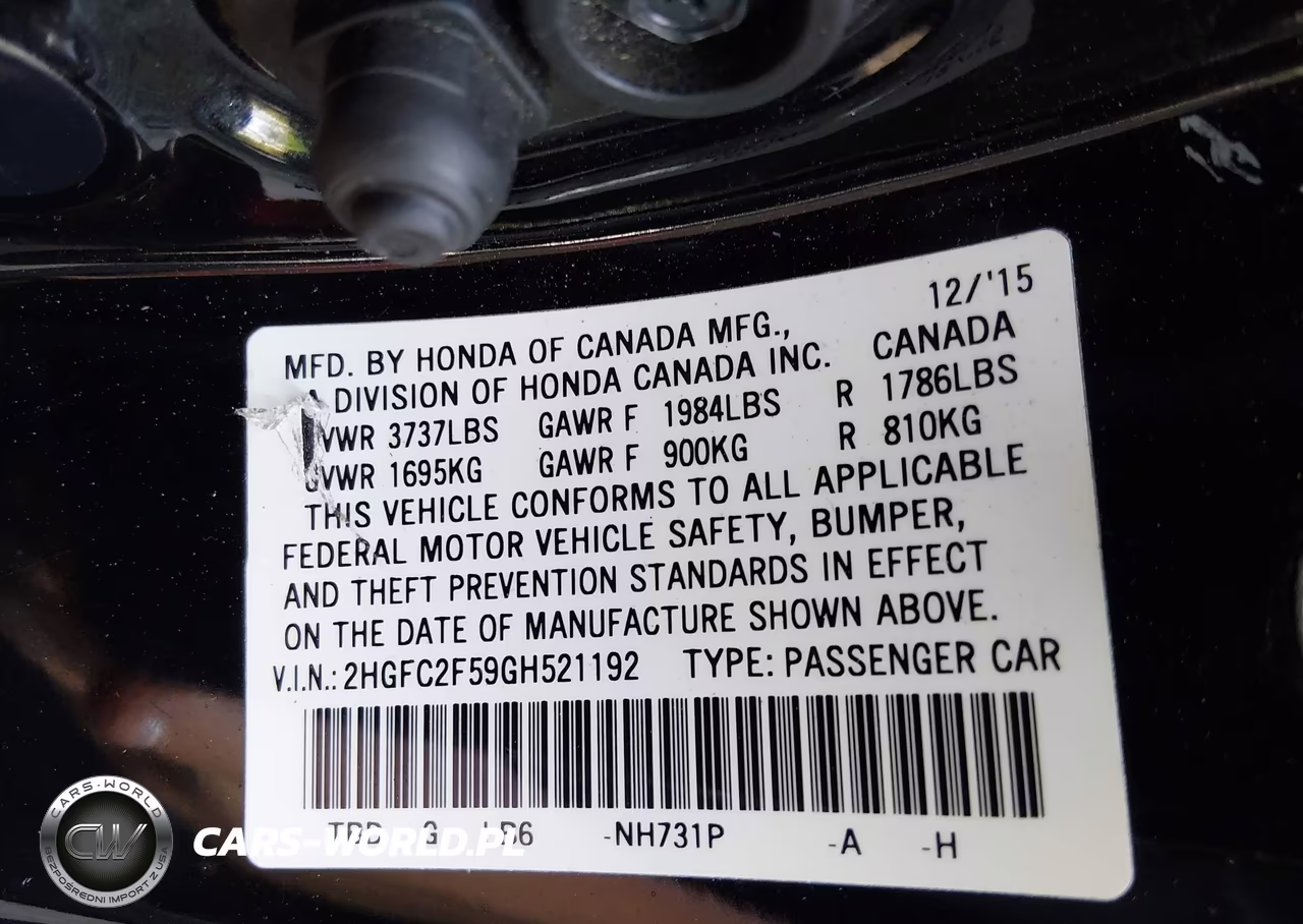 2016 Honda Civic Lx VIN:2HGFC2F59GH521192 - 9